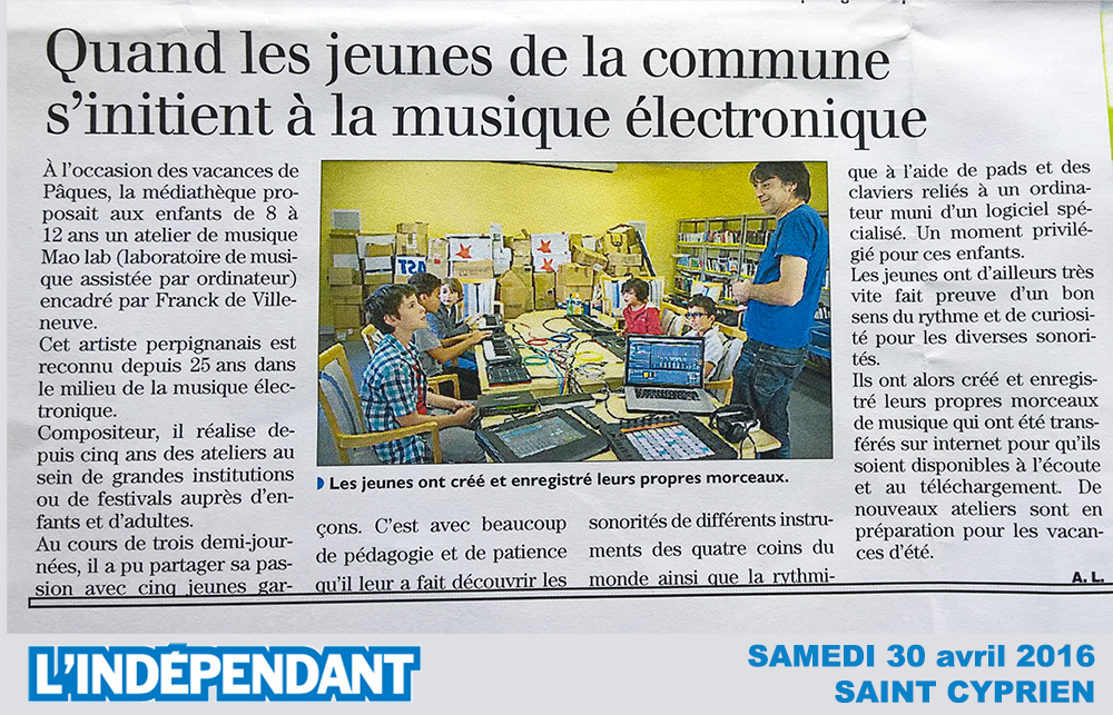 Article L'Indépendant MAOLAB Avril 2016